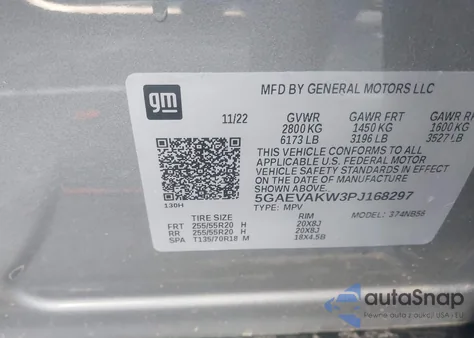 2023 Buick Enclave Essence Awd из США, поврежденный, VIN 5GAEVAKW3PJ168297